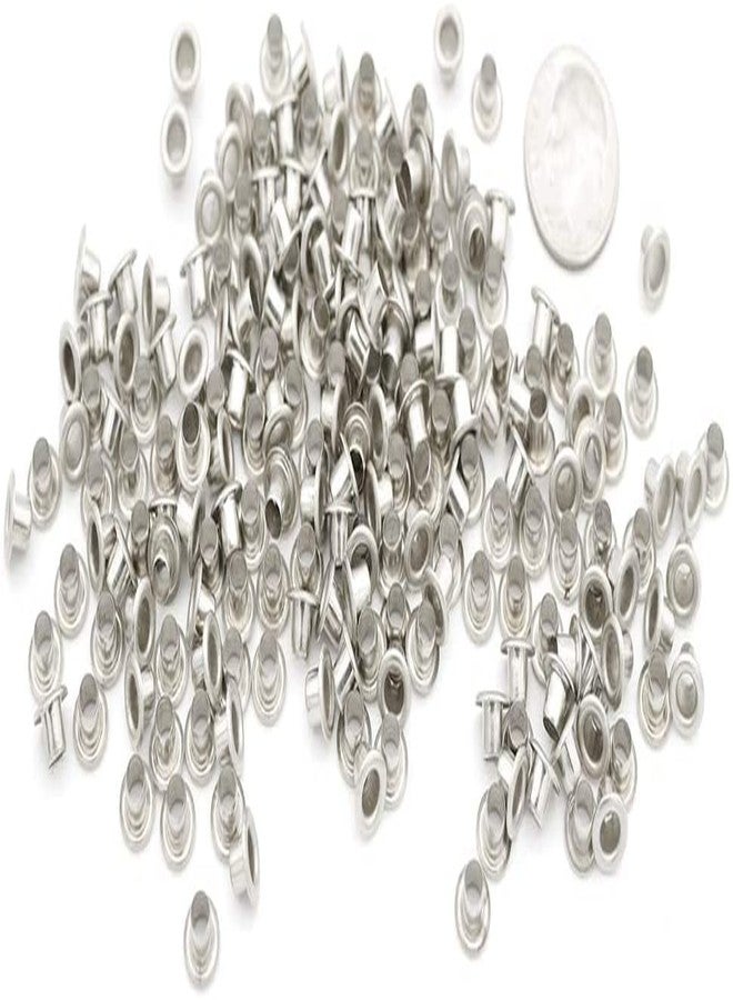FirstTry Grommet Eyelet Hole Rivets, Set of 100 | 3MM Hole Round Metal Self-Backing Eyelet | for Leather Craft DIY Scrapbooking Shoes Belts Clothes Fashion Practical Accessories (Silver) - Image 2